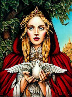 picture of girl with dove